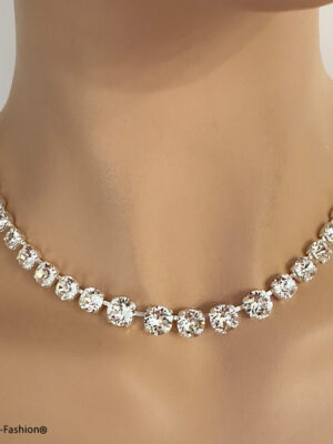 Colier Tennis Swarovski Descending Xirius alb